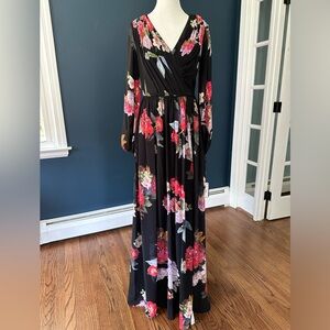 NWT Adrianna Papell Floral Chiffon Gown- Size US 4